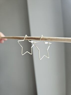 Gold Star Hoop Earrings